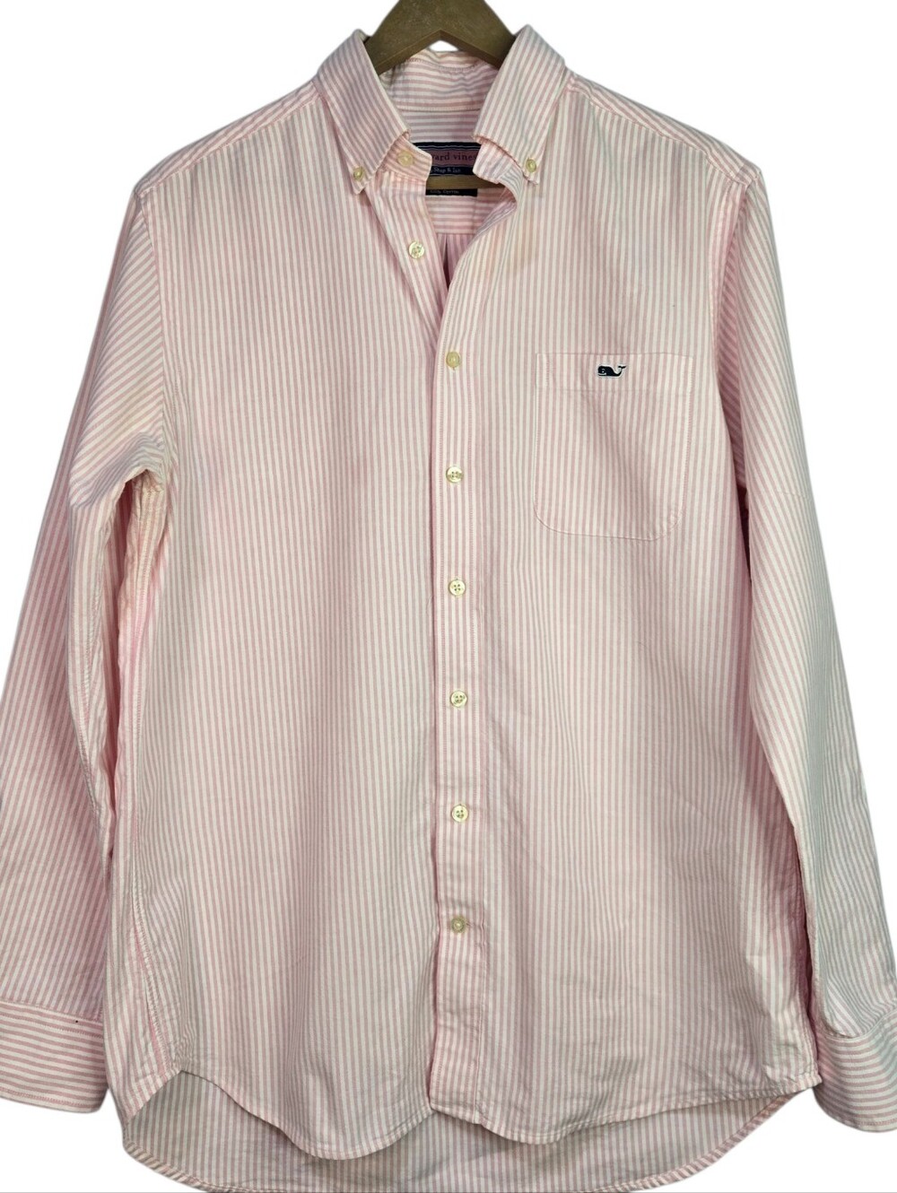 Vineyard Vines Men's Size M Slim Fit Tucker Button-Down Shirt, Pink & Wh